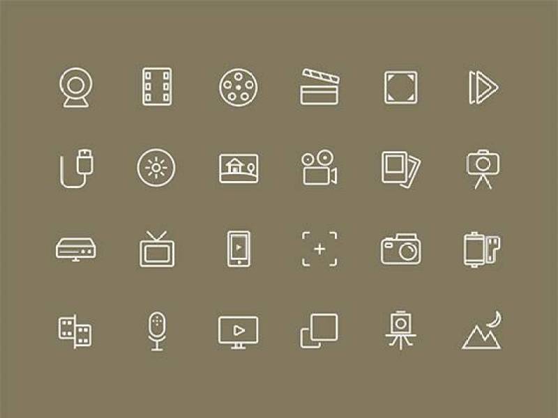 Photo & Video Icon Set