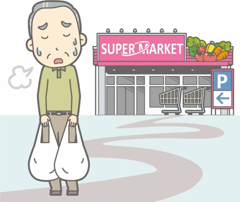 购物难民 - 沉重的行李背景 - 全身