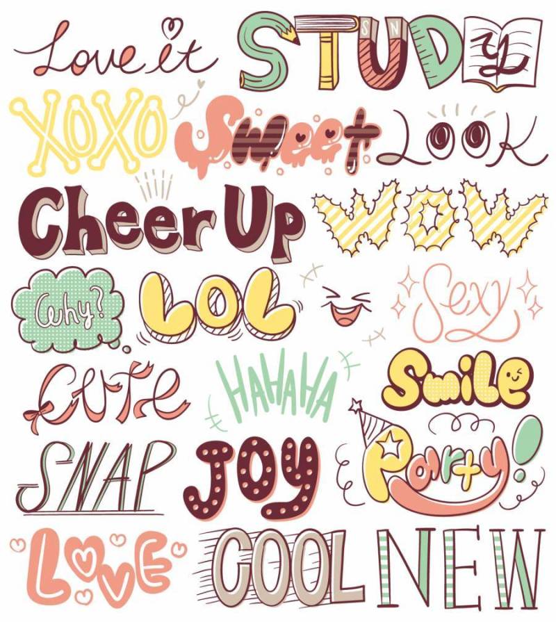 手写宽松的英文集*丰富多彩