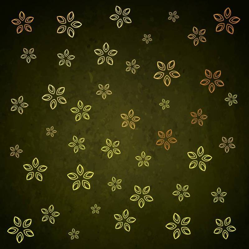 绿色金色花叶背景图案设计