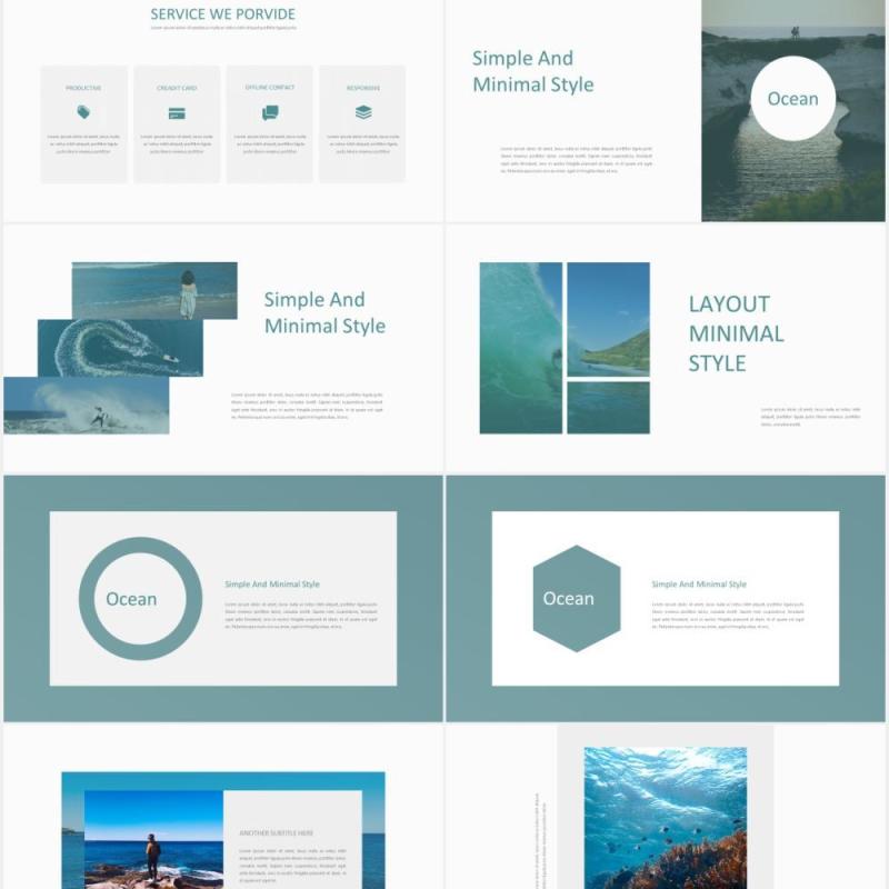 海洋多功能图片展示PPT模板Ocean Multipurpose PPT