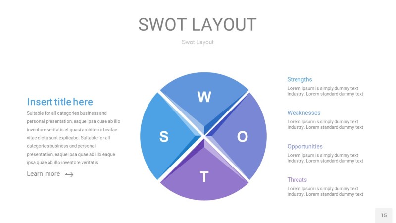 紫蓝色SWOT图表PPT15