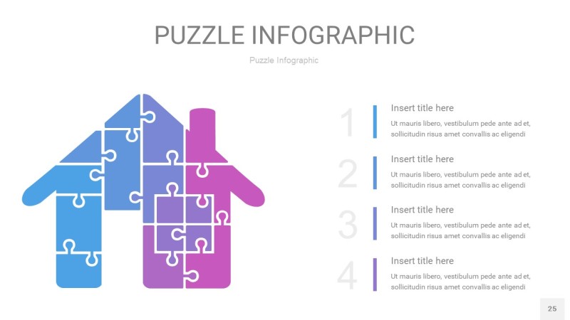 蓝紫色拼图PPT图表25