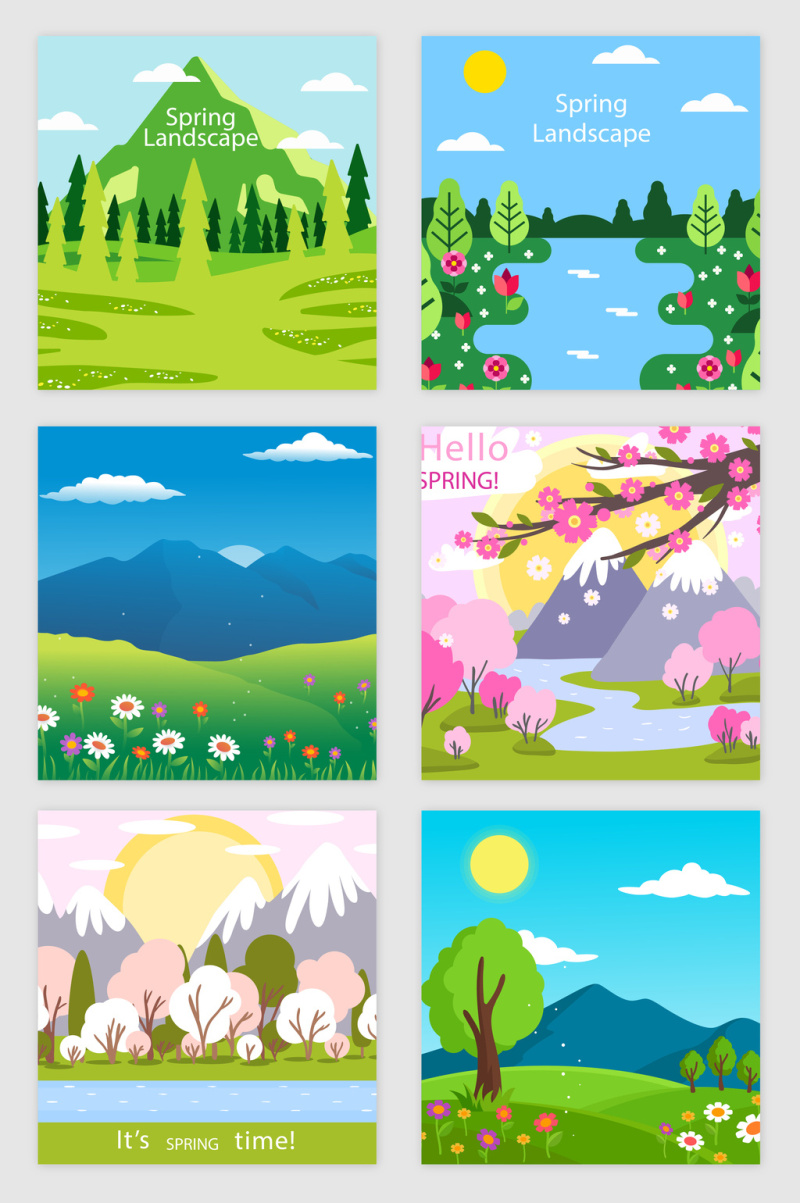 春天绿色自然矢量素材