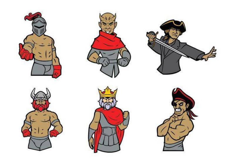  的战士吉祥物矢量02