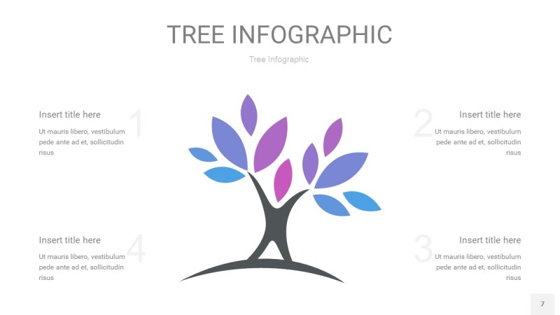 紫蓝色树状图PPT图表7