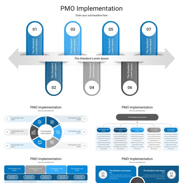 项目管理办公实施信息图PPT模板PMO Implementation