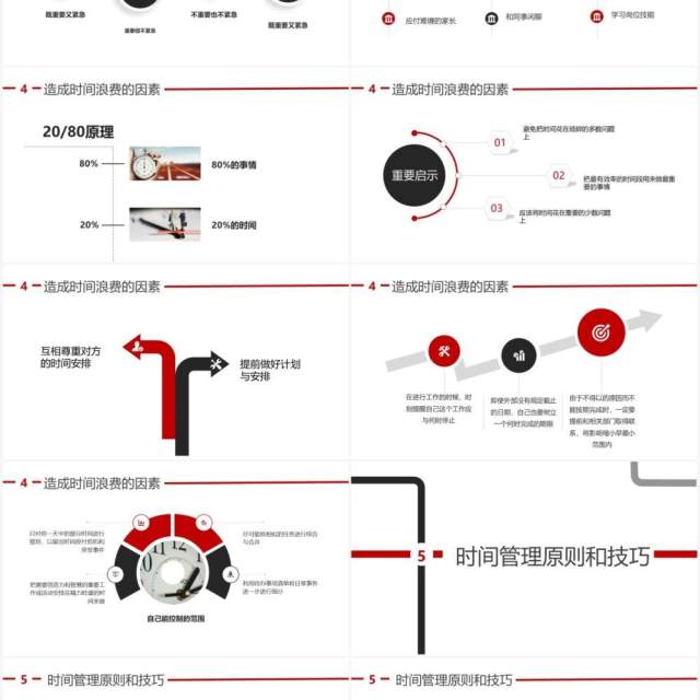 简约商务风企业时间管理培训PPT模板