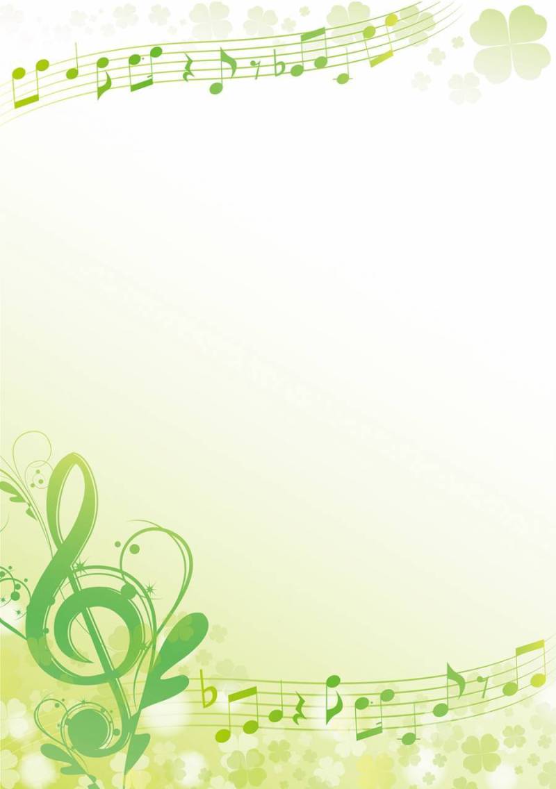 新鲜的绿色三叶草春天音乐框架
