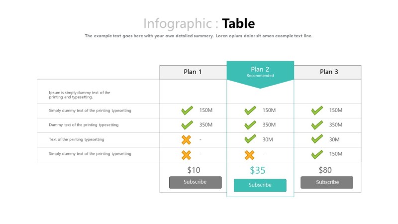 彩色表格PPT图表22