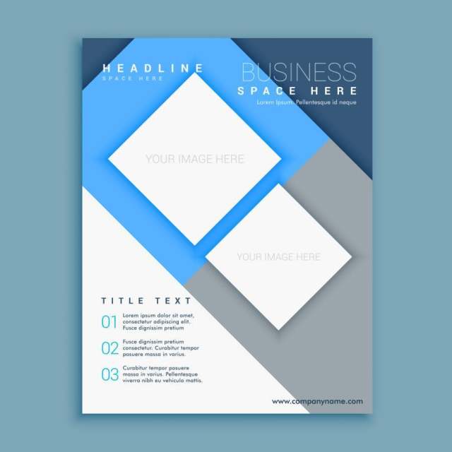 蓝色公司业务年度报告传单小册子设计叶