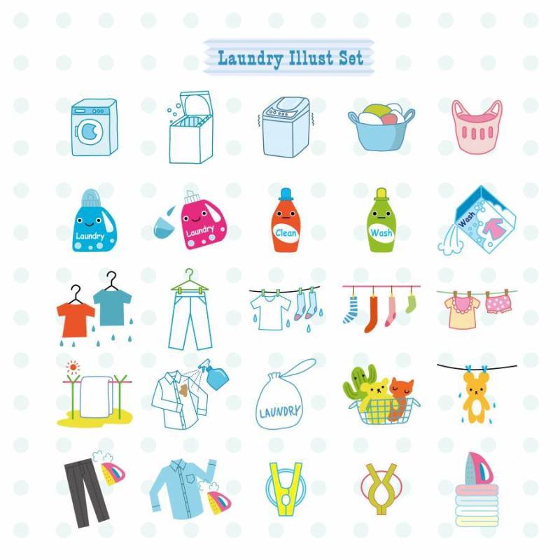 洗衣的插图