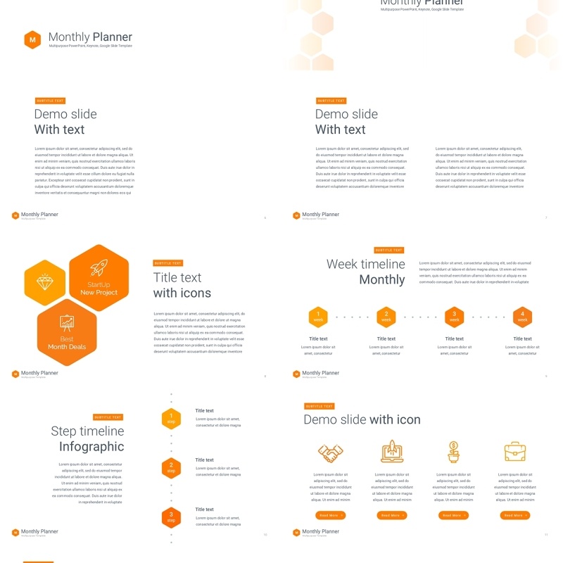 黄色月度计划规划工作汇报PPT动态模板可插图Monthly Planner animation