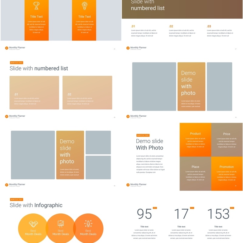 黄色月度计划规划工作汇报PPT动态模板可插图Monthly Planner animation