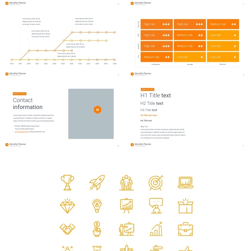 黄色月度计划规划工作汇报PPT动态模板可插图Monthly Planner animation