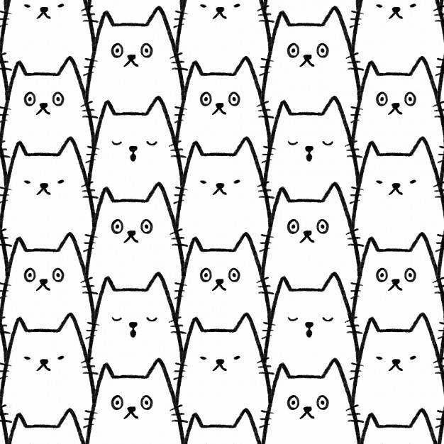猫无缝图案背景