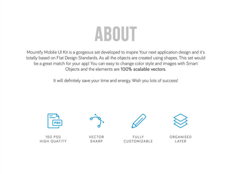 150 + PSD和素描移动模板和材料设计用户界面元素，Montify移动UI工具包