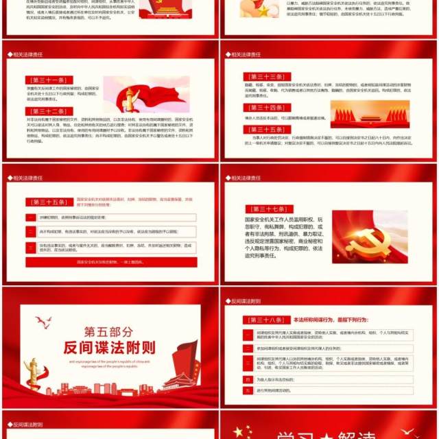 学习解读中华人民共和国反间谍法动态PPT模板 学习解读中华人民共和国反间谍法动态PPT模板