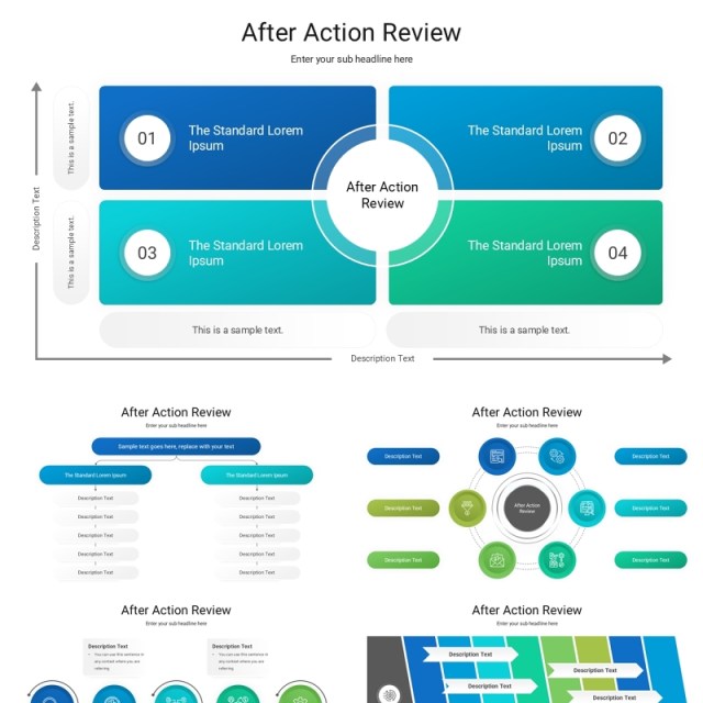 事后回顾行动反思信息图表PPT模板素材After Action Review