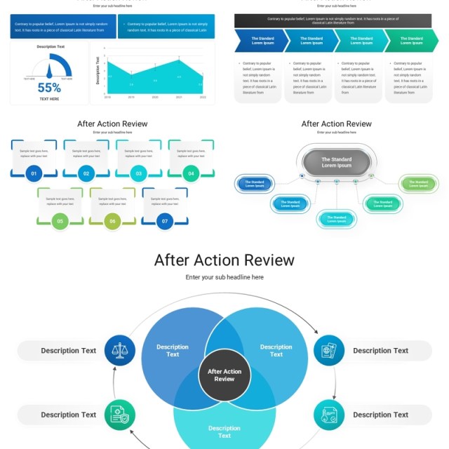 事后回顾行动反思信息图表PPT模板素材After Action Review