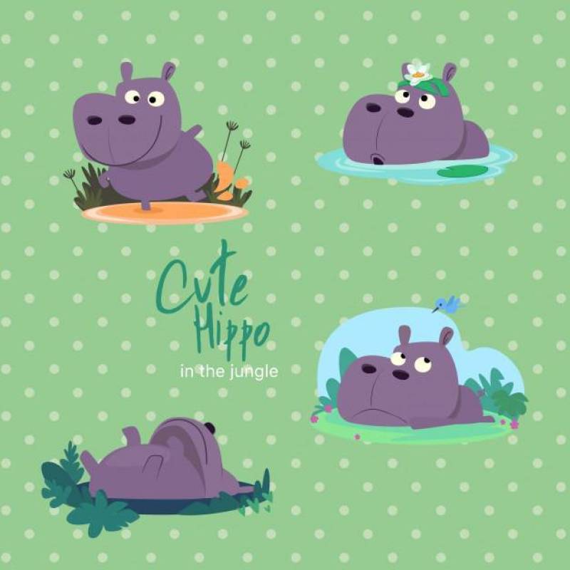 Jungle Cute Hippo