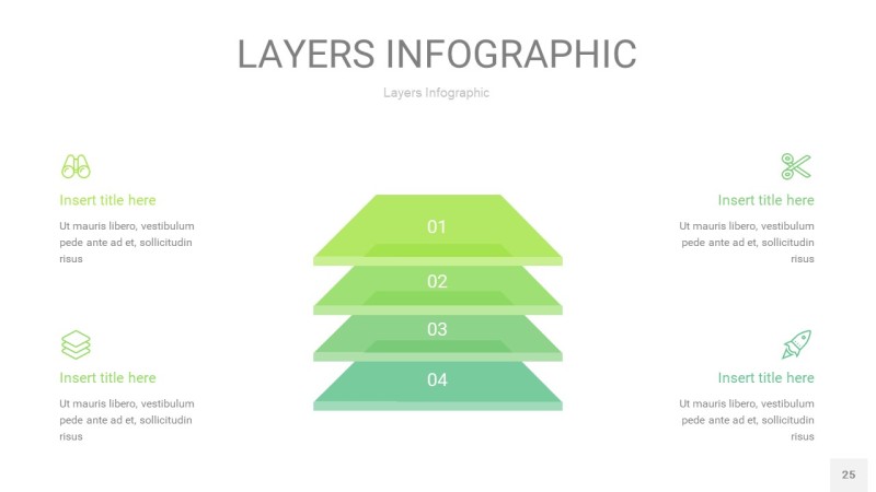 浅绿色3D分层PPT信息图25