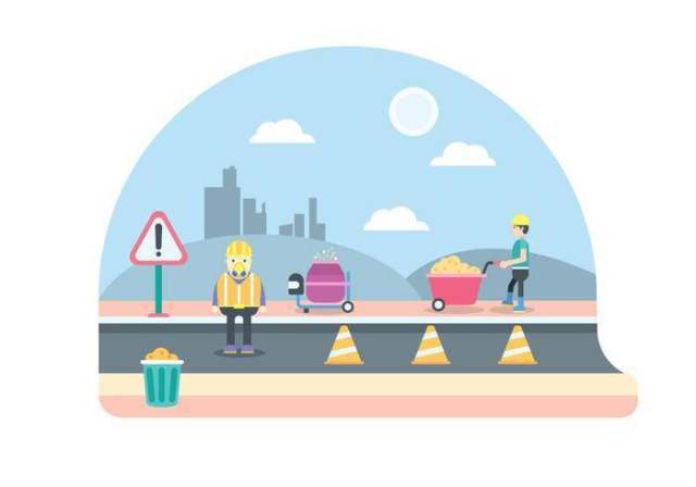道路工人例证