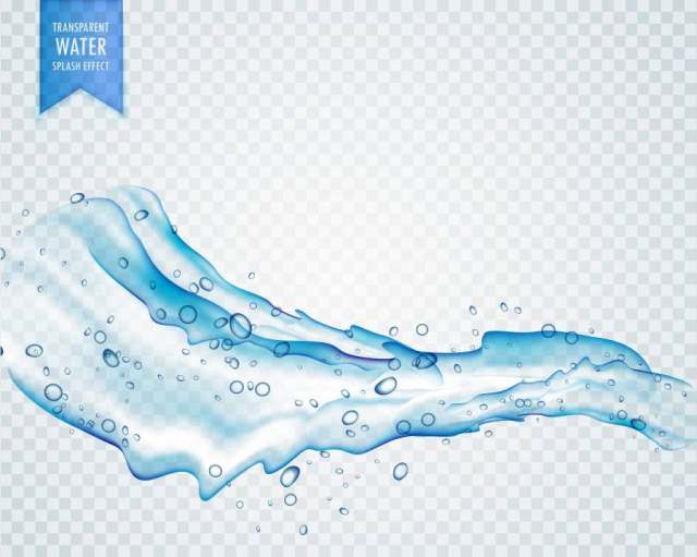 透明的水滴滴落在淡蓝色的流淌中