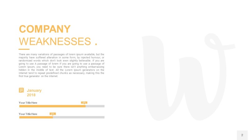 粉黄色SWOT图表PPT2
