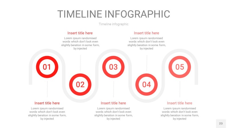红色时间轴PPT信息图23