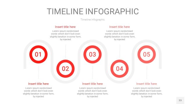 红色时间轴PPT信息图23