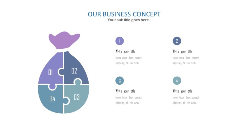 蓝紫色系设计PPT图表-9