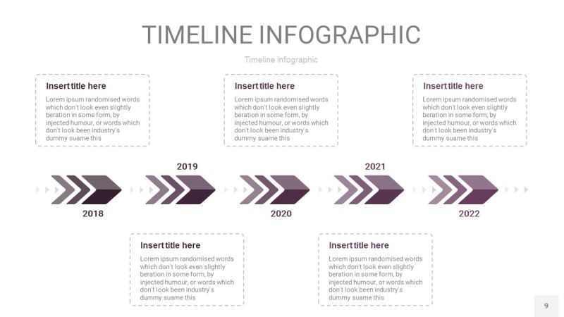 渐变紫色时间轴PPT信息图9