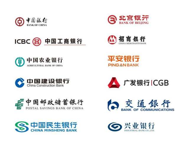 12 枚中国热门银行标志