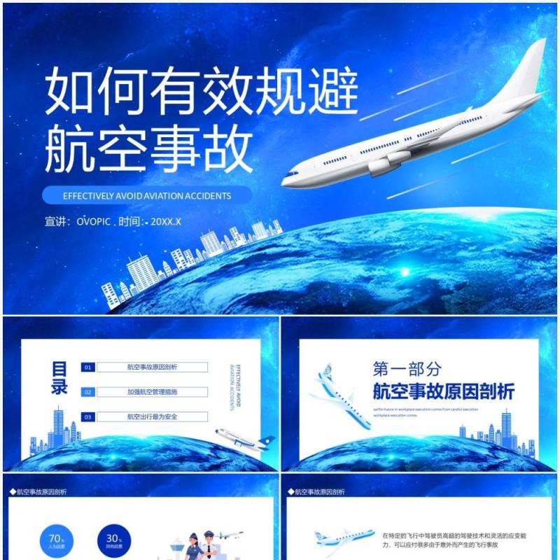如何有效规避航空事故动态PPT模板