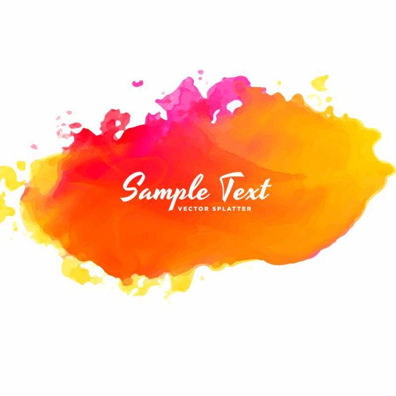 明亮的粉红色橙色水彩溅矢量背景