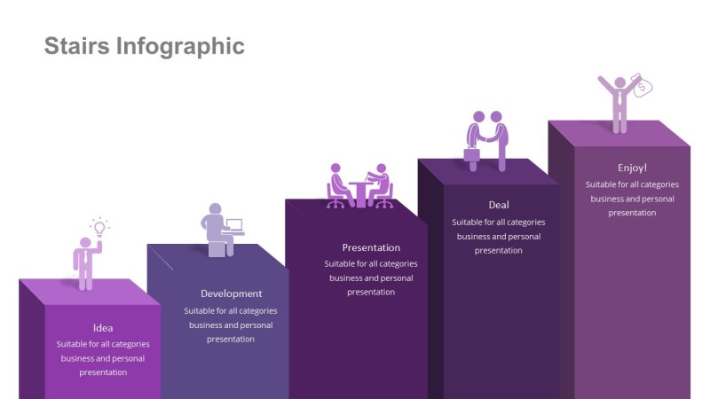 紫色台阶商务PPT图表-20