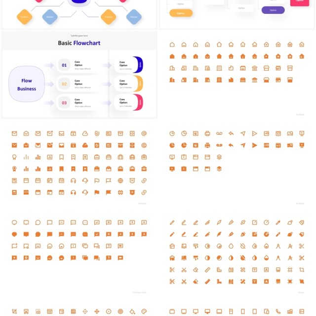 流程图架构图PPT图表素材Flowchart Infographic