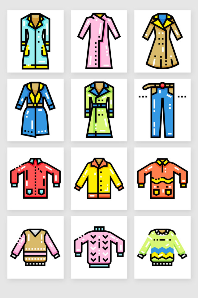 网页图标彩色秋季服装服饰矢量素材3 网页图标彩色秋季服装服饰矢量素材3