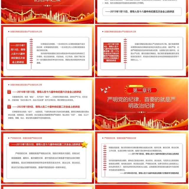 红色简约风2024年集中性纪律教育PPT模板 红色简约风2024年集中性纪律教育PPT模板