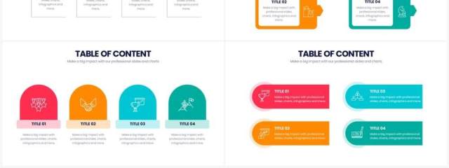 简约彩色目录结构图PPT信息图形素材PPTTables of Content Powerpoint Infographics