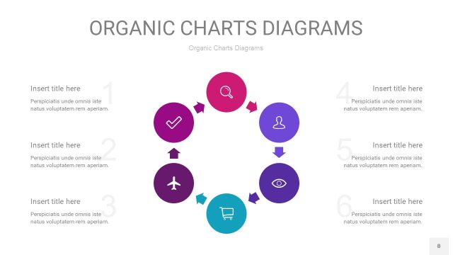 玫瑰紫色循环PPT图表8