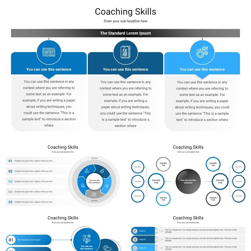 辅导指导能力技巧信息图PPT模板素材Coaching Skills