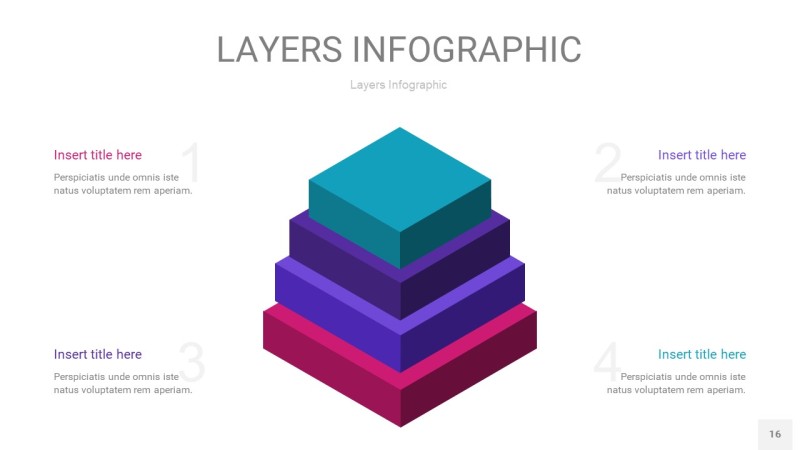 紫蓝色3D分层PPT信息图16