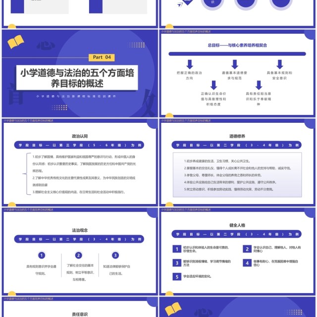 紫色简约道德与法治新课标解读PPT模板