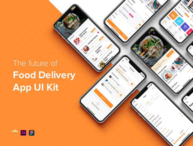 Food Delivery移动应用UI工具包，Fozzi - Food Delivery移动应用UI工具包