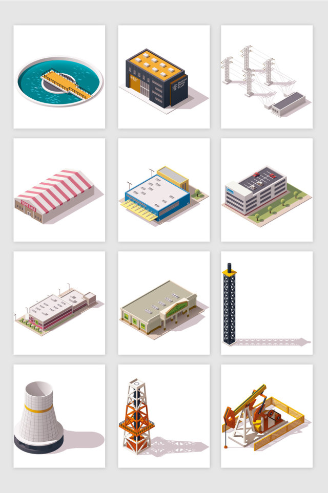俯视地标建筑矢量素材 俯视地标建筑矢量素材