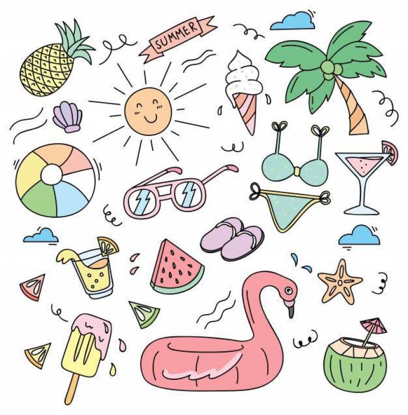 在乱画样式传染媒介例证的海滩材料