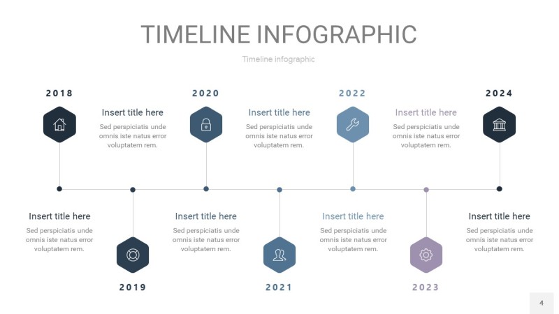 莫兰迪蓝色时间轴PPT信息图4