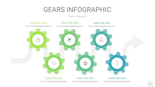 浅绿色齿轮PPT信息图8